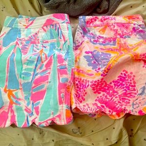 2 pairs of Lilly Pulitzer scalloped leg shorts Size 10